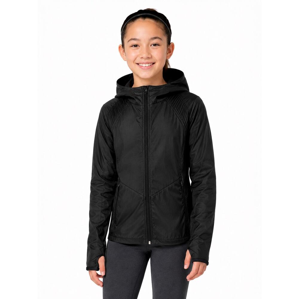 ivivva by lululemon Your Pursuit Jacket Girls Size 10 Black Hooded Lightweight